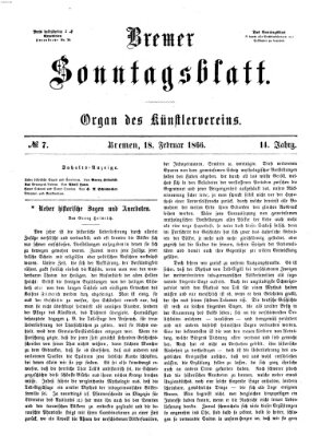 Bremer Sonntagsblatt Sonntag 18. Februar 1866