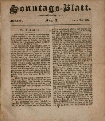 Sonntags-Blatt (Der bayerische Volksfreund) Sonntag 13. Januar 1828