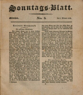 Sonntags-Blatt (Der bayerische Volksfreund) Sonntag 3. Februar 1828