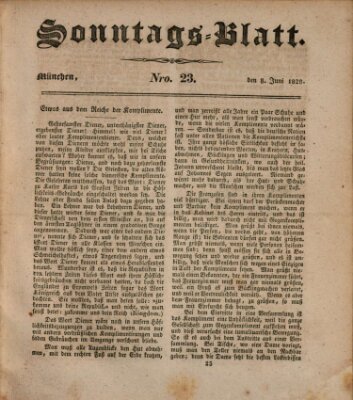 Sonntags-Blatt (Der bayerische Volksfreund) Sonntag 8. Juni 1828