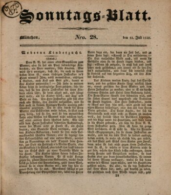 Sonntags-Blatt (Der bayerische Volksfreund) Sonntag 13. Juli 1828