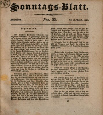 Sonntags-Blatt (Der bayerische Volksfreund) Sonntag 17. August 1828