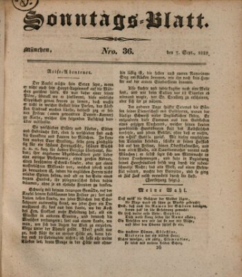 Sonntags-Blatt (Der bayerische Volksfreund) Sonntag 7. September 1828