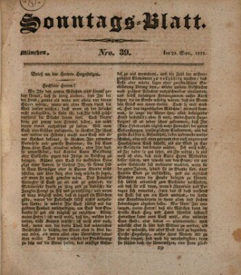 Sonntags-Blatt (Der bayerische Volksfreund) Sonntag 28. September 1828