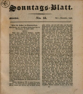 Sonntags-Blatt (Der bayerische Volksfreund) Sonntag 2. November 1828