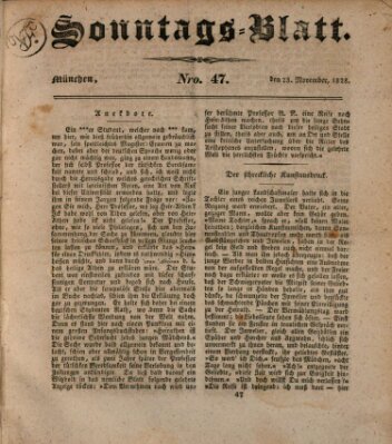 Sonntags-Blatt (Der bayerische Volksfreund) Sonntag 23. November 1828