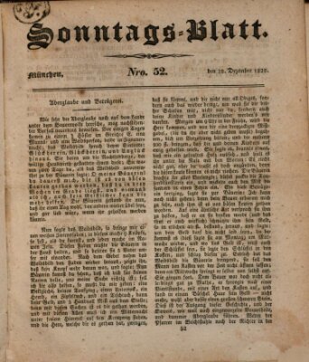 Sonntags-Blatt (Der bayerische Volksfreund) Sonntag 28. Dezember 1828