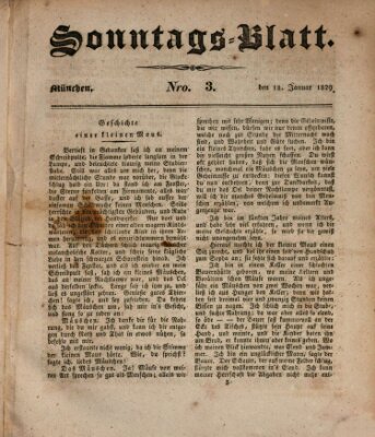 Sonntags-Blatt (Der bayerische Volksfreund) Sonntag 18. Januar 1829