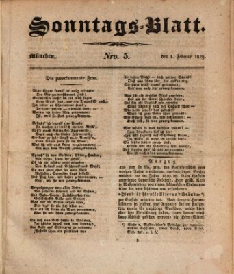 Sonntags-Blatt (Der bayerische Volksfreund) Sonntag 1. Februar 1829