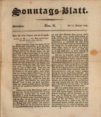 Sonntags-Blatt (Der bayerische Volksfreund) Sonntag 22. Februar 1829