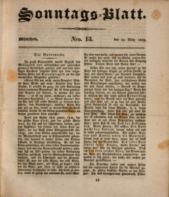 Sonntags-Blatt (Der bayerische Volksfreund) Sonntag 29. März 1829