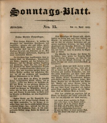 Sonntags-Blatt (Der bayerische Volksfreund) Sonntag 12. April 1829