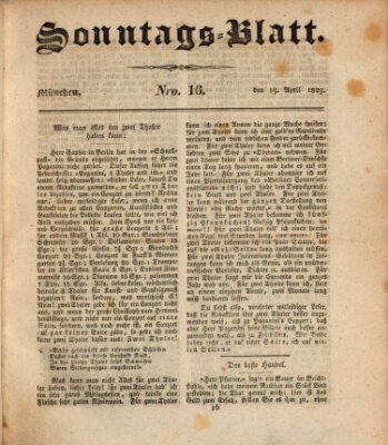 Sonntags-Blatt (Der bayerische Volksfreund) Sonntag 19. April 1829