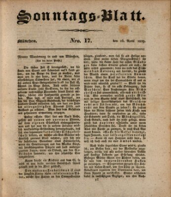 Sonntags-Blatt (Der bayerische Volksfreund) Sonntag 26. April 1829