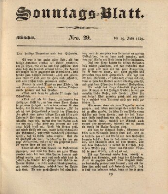 Sonntags-Blatt (Der bayerische Volksfreund) Sonntag 19. Juli 1829