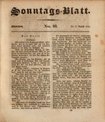 Sonntags-Blatt (Der bayerische Volksfreund) Sonntag 16. August 1829