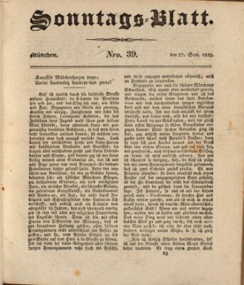 Sonntags-Blatt (Der bayerische Volksfreund) Sonntag 27. September 1829