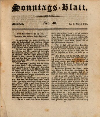 Sonntags-Blatt (Der bayerische Volksfreund) Sonntag 4. Oktober 1829