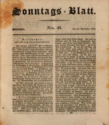 Sonntags-Blatt (Der bayerische Volksfreund) Sonntag 29. November 1829