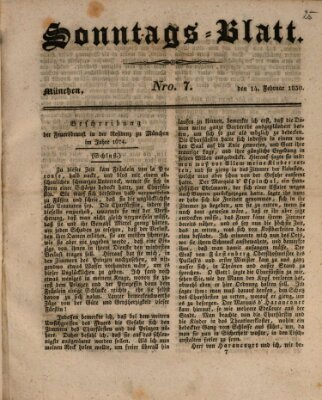 Sonntags-Blatt (Der bayerische Volksfreund) Sonntag 14. Februar 1830