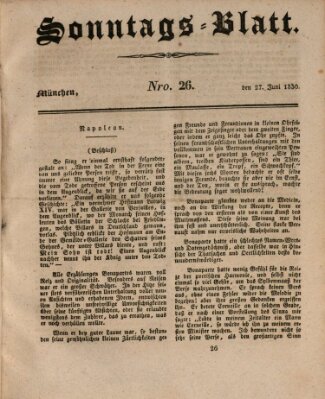 Sonntags-Blatt (Der bayerische Volksfreund) Sonntag 27. Juni 1830