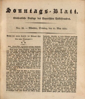 Sonntags-Blatt (Der bayerische Volksfreund) Sonntag 15. Mai 1831