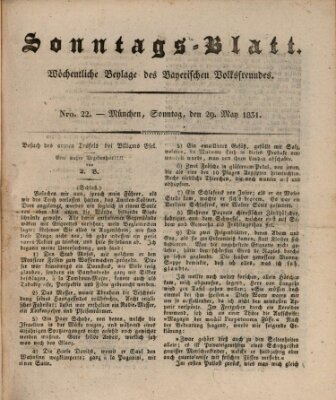 Sonntags-Blatt (Der bayerische Volksfreund) Sonntag 29. Mai 1831