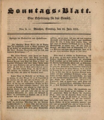 Sonntags-Blatt (Der bayerische Volksfreund) Sonntag 10. Juli 1831