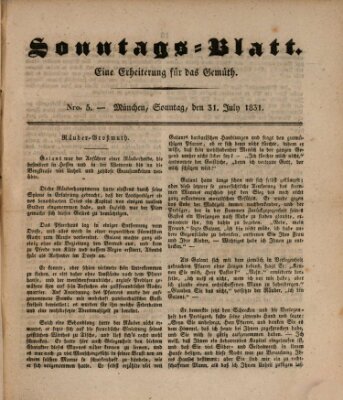 Sonntags-Blatt (Der bayerische Volksfreund) Sonntag 31. Juli 1831