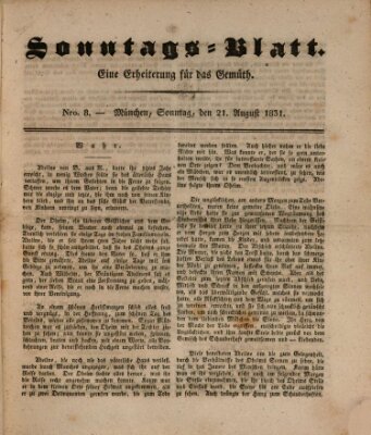 Sonntags-Blatt (Der bayerische Volksfreund) Sonntag 21. August 1831