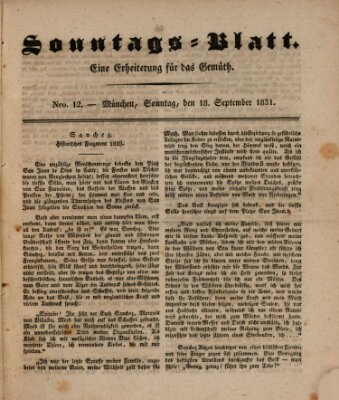 Sonntags-Blatt (Der bayerische Volksfreund) Sonntag 18. September 1831