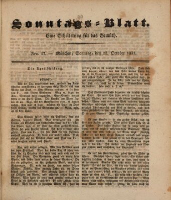 Sonntags-Blatt (Der bayerische Volksfreund) Sonntag 23. Oktober 1831