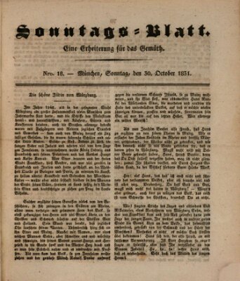 Sonntags-Blatt (Der bayerische Volksfreund) Sonntag 30. Oktober 1831