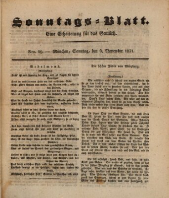 Sonntags-Blatt (Der bayerische Volksfreund) Mittwoch 9. November 1831