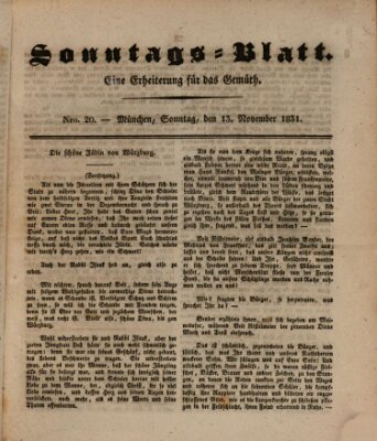 Sonntags-Blatt (Der bayerische Volksfreund) Sonntag 13. November 1831