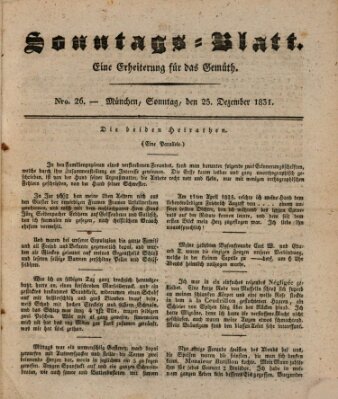 Sonntags-Blatt (Der bayerische Volksfreund) Sonntag 25. Dezember 1831