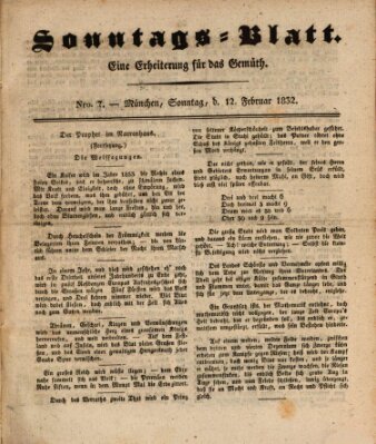 Sonntags-Blatt (Der bayerische Volksfreund) Sonntag 12. Februar 1832