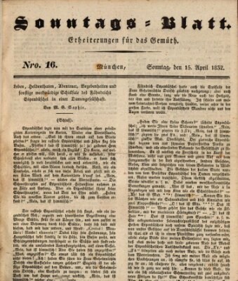 Sonntags-Blatt (Der bayerische Volksfreund) Sonntag 15. April 1832