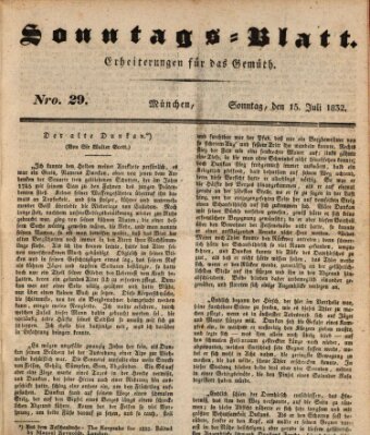 Sonntags-Blatt (Der bayerische Volksfreund) Sonntag 15. Juli 1832