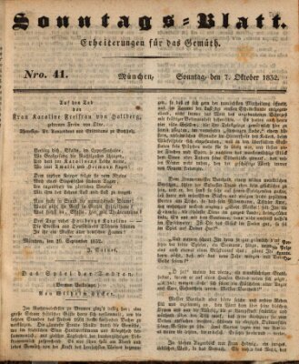 Sonntags-Blatt (Der bayerische Volksfreund) Sonntag 7. Oktober 1832