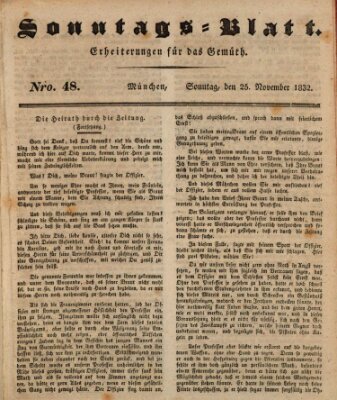 Sonntags-Blatt (Der bayerische Volksfreund) Sonntag 25. November 1832