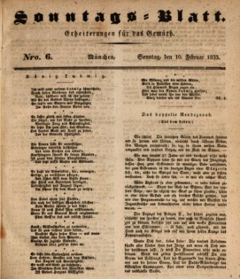 Sonntags-Blatt (Der bayerische Volksfreund) Sonntag 10. Februar 1833