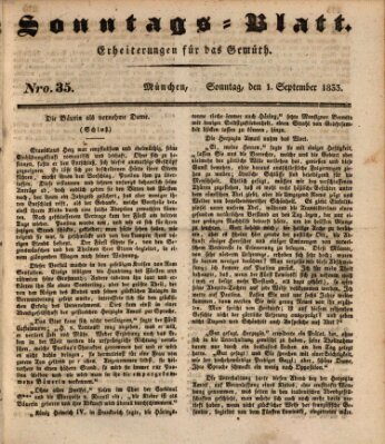 Sonntags-Blatt (Der bayerische Volksfreund) Sonntag 1. September 1833