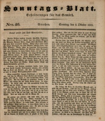 Sonntags-Blatt (Der bayerische Volksfreund) Sonntag 6. Oktober 1833