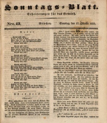 Sonntags-Blatt (Der bayerische Volksfreund) Sonntag 27. Oktober 1833