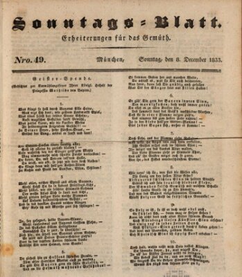 Sonntags-Blatt (Der bayerische Volksfreund) Sonntag 8. Dezember 1833