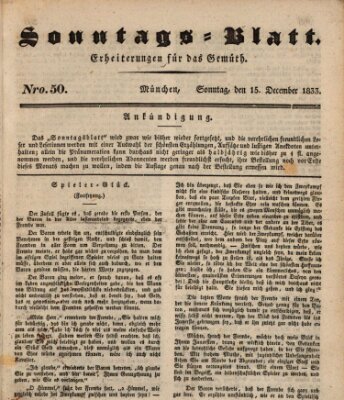 Sonntags-Blatt (Der bayerische Volksfreund) Sonntag 15. Dezember 1833