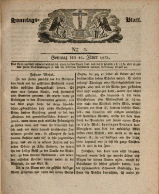 Sonntagsblatt Sonntag 16. Januar 1831