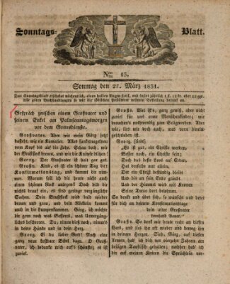 Sonntagsblatt Sonntag 27. März 1831