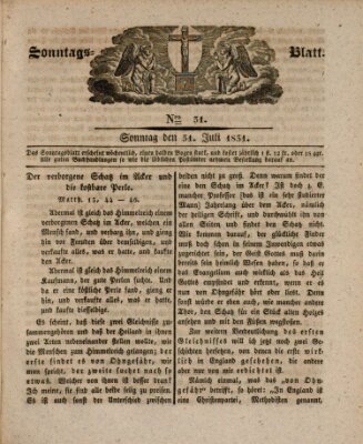 Sonntagsblatt Sonntag 31. Juli 1831